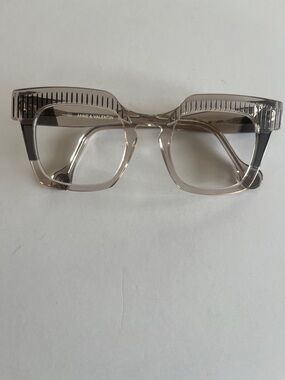 Anne & Valentin “Neon” Women's Transparent Taupe Square Glasses made in France